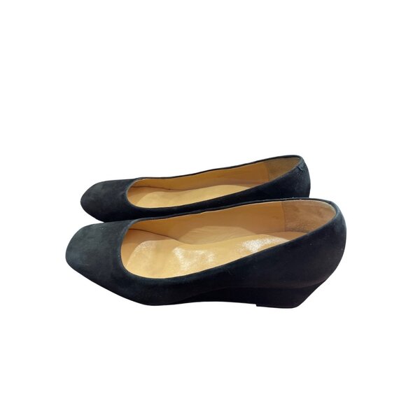 Talbots Womens Black Suede 2" Slip-On Wedge Heels Size 7.5M SKU 8861 - Picture 12 of 13